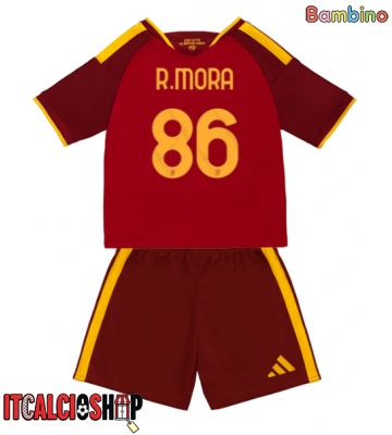 AS Roma Rodrigo Mora #86 Prima Maglia Bambino 2026-27 Manica Corta (+ Pantaloni corti)